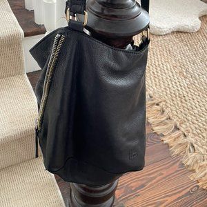 Linea Pelle Black Leather Tote